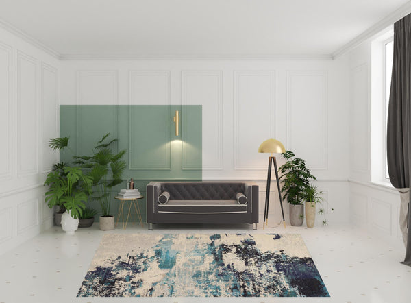 Homeroots 8' X 11' Ivory Abstract Power Loom Area Rug  Polypropylene 521892