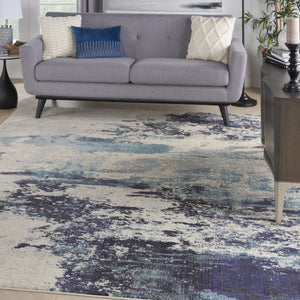 HomeRoots 9' Ivory Abstract Power Loom Area Rug - Modern Durable Design for Living Rooms & Bedrooms 8' X 11' 521892
