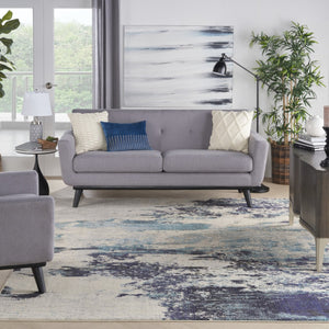 HomeRoots 9' Ivory Abstract Power Loom Area Rug - Modern Durable Design for Living Rooms & Bedrooms 8' X 11' 521892