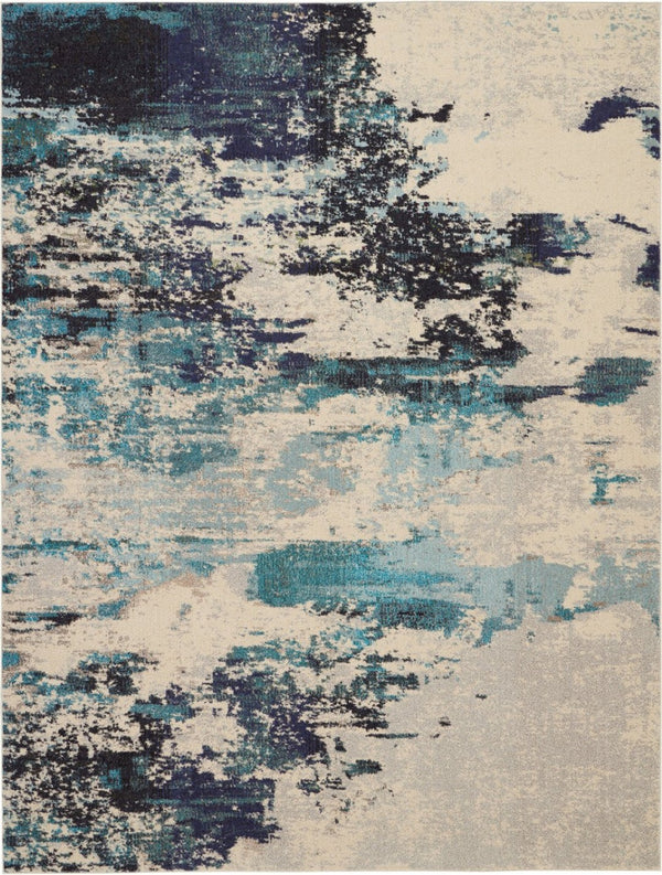 HomeRoots 9' Ivory Abstract Power Loom Area Rug - Modern Durable Design for Living Rooms & Bedrooms 8' X 11' 521892