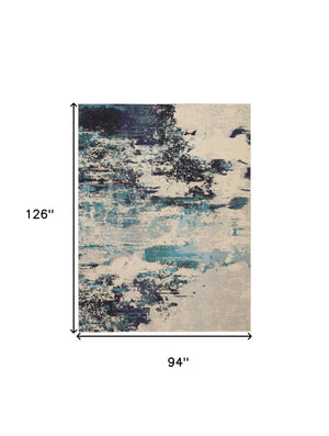 Homeroots 8' X 11' Ivory Abstract Power Loom Area Rug  Polypropylene 521892