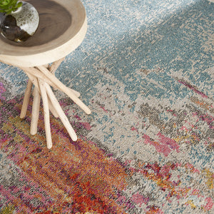 Homeroots 12' X 15' Blue And Gray Abstract Power Loom Area Rug  Polypropylene 521893