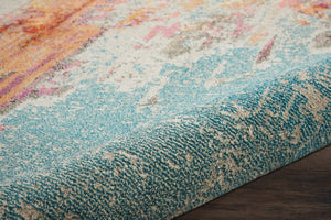 HomeRoots 12' Blue and Gray Abstract Power Loom Area Rug - Modern Design, Soft Comfort for Any Space 9' X 12' Rectangle 521894