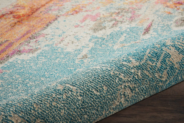 HomeRoots 12' Blue and Gray Abstract Power Loom Area Rug - Modern Design, Soft Comfort for Any Space 9' X 12' Rectangle 521894
