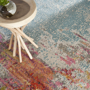 HomeRoots 12' Blue and Gray Abstract Power Loom Area Rug - Modern Design, Soft Comfort for Any Space 8' X 11' Rectangle 521895