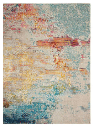 HomeRoots 12' Blue and Gray Abstract Power Loom Area Rug - Modern Design, Soft Comfort for Any Space 7' X 10' Rectangle 521896