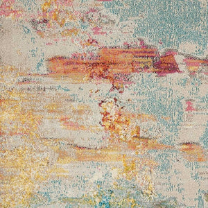 HomeRoots 12' Blue and Gray Abstract Power Loom Area Rug - Modern Design, Soft Comfort for Any Space 7' X 10' Rectangle 521896