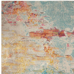 HomeRoots 12' Blue and Gray Abstract Power Loom Area Rug - Modern Design, Soft Comfort for Any Space 7' X 10' Rectangle 521896