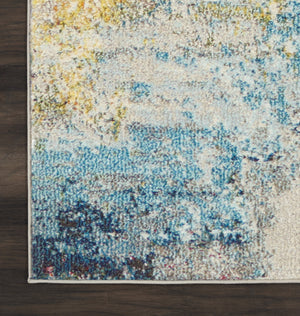 Homeroots 7' X 10' Blue And Gray Abstract Power Loom Area Rug  Polypropylene 521896