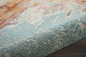 Homeroots 7' X 10' Blue And Gray Abstract Power Loom Area Rug  Polypropylene 521896