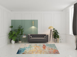 Homeroots 7' X 10' Blue And Gray Abstract Power Loom Area Rug  Polypropylene 521896