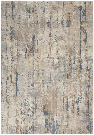 Homeroots 6' X 9' Beige Abstract Power Loom Area Rug  Polypropylene 521908