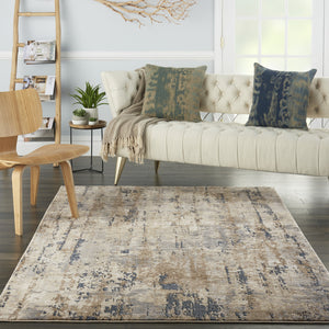 Homeroots 6' X 9' Beige Abstract Power Loom Area Rug  Polypropylene 521908