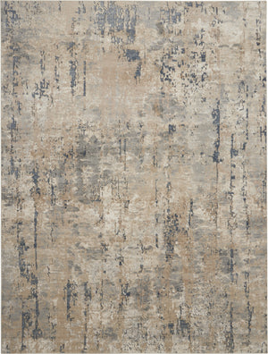 Homeroots 7' X 10' Beige Abstract Power Loom Area Rug  Polypropylene 521909