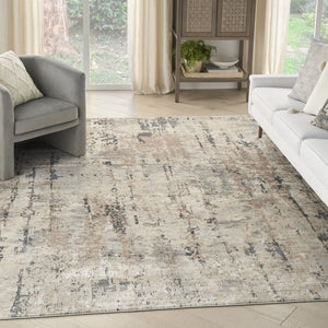 Homeroots 7' X 10' Beige Abstract Power Loom Area Rug  Polypropylene 521910