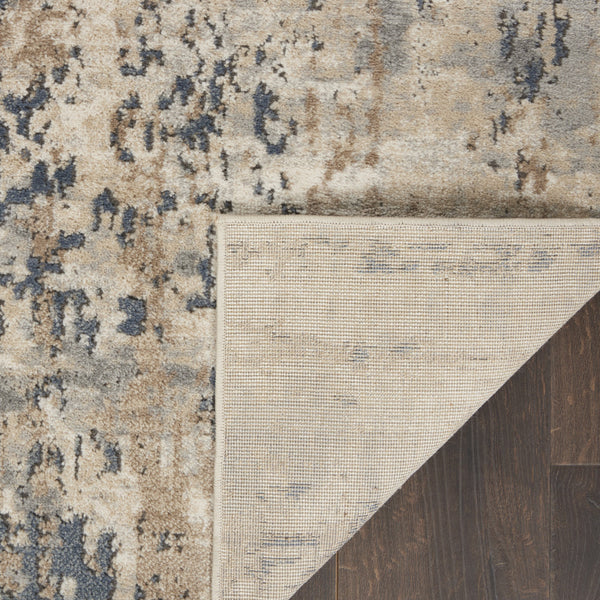 Homeroots 10' Beige And Ivory Abstract Power Loom Runner Rug  Polypropylene,Polyester 521911