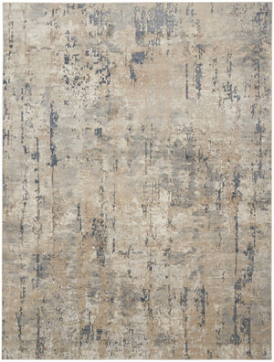 HomeRoots 9' Abstract Beige Power Loom Area Rug - Contemporary Style, Soft Fiber, Durable Design for Any Room 8' X 10' 521912