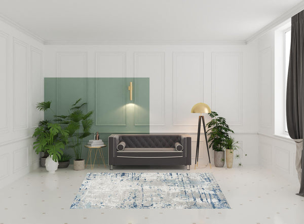 Homeroots 6' X 9' Ivory Abstract Power Loom Area Rug  Polypropylene 521914