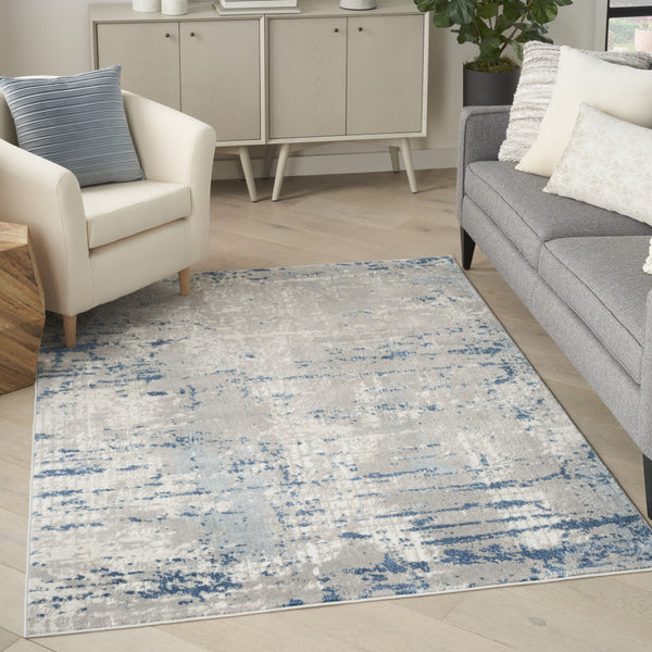 Homeroots 6' X 9' Ivory Abstract Power Loom Area Rug  Polypropylene 521914