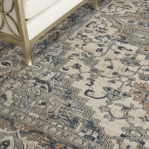 HomeRoots 7' Ivory Floral Power Loom Area Rug - Elegant Design for Living Room, Bedroom & High-Traffic Areas 7' X 10' 521918
