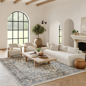 HomeRoots 7' Ivory Floral Power Loom Area Rug - Elegant Design for Living Room, Bedroom & High-Traffic Areas 10' X 14' 521921
