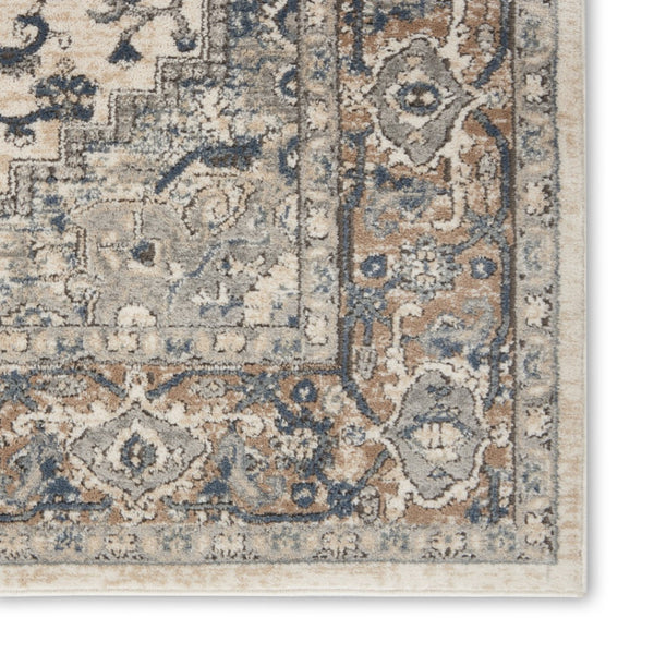 HomeRoots 7' Ivory Floral Power Loom Area Rug - Elegant Design for Living Room, Bedroom & High-Traffic Areas 7' X 10' 521922