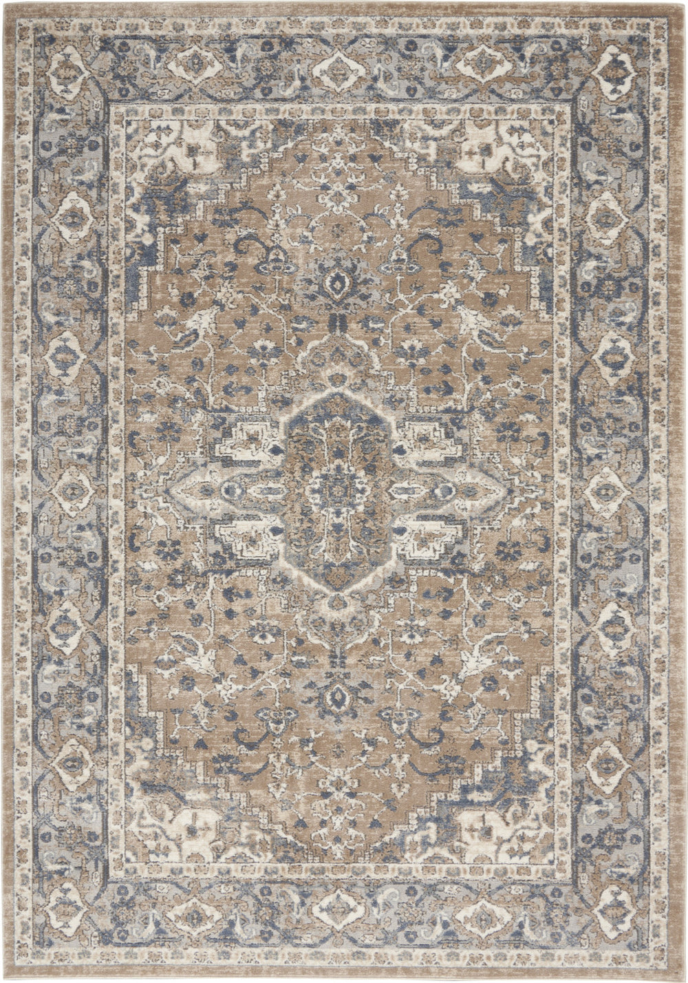 Homeroots 6' X 9' Ivory Floral Power Loom Area Rug  Polypropylene 521928