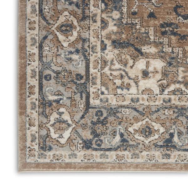HomeRoots 8' Ivory Floral Power Loom Area Rug - Timeless Elegance for Living Rooms, Bedrooms, and More! 6' X 9' 521928