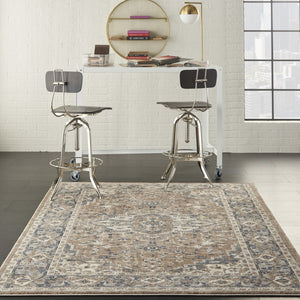 HomeRoots 8' Ivory Floral Power Loom Area Rug - Timeless Elegance for Living Rooms, Bedrooms, and More! 6' X 9' 521928