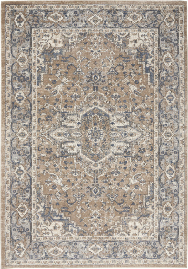 Homeroots 6' X 9' Ivory Floral Power Loom Area Rug  Polypropylene 521928