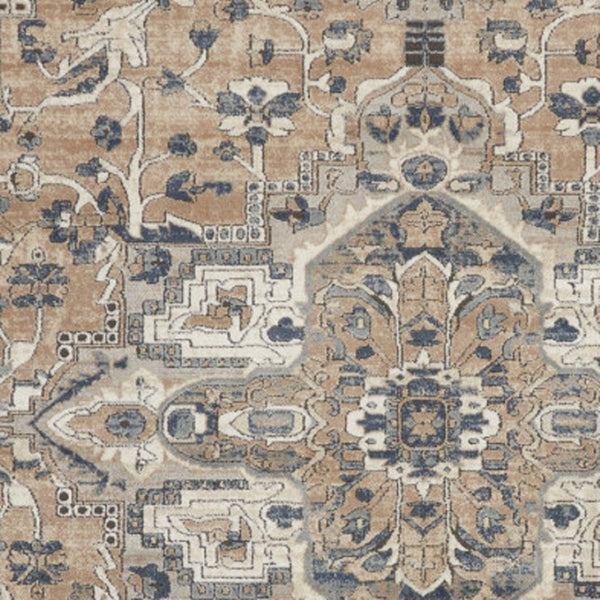 HomeRoots 8' Ivory Floral Power Loom Area Rug - Timeless Elegance for Living Rooms, Bedrooms, and More! 10' X 14' 521930