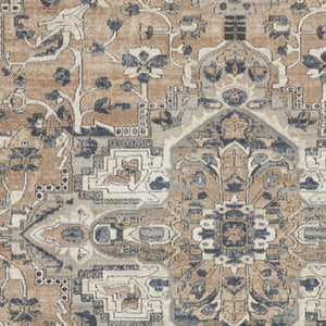 Homeroots 7' X 10' Ivory Floral Power Loom Area Rug  Polypropylene 521931