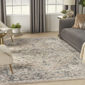 HomeRoots 8' Ivory Floral Power Loom Area Rug - Timeless Elegance for Living Rooms, Bedrooms, and More! 9' X 12' 521932