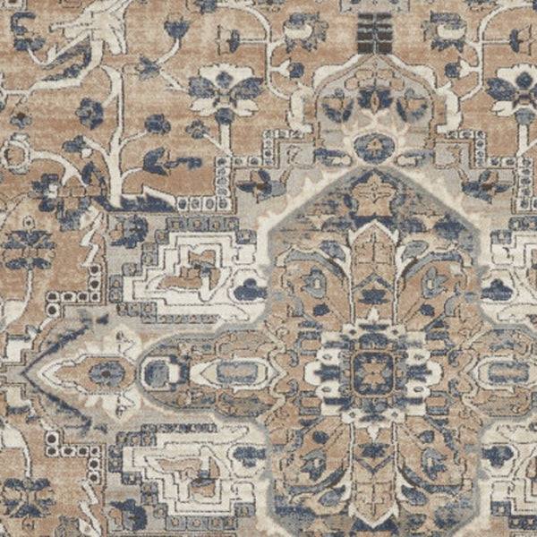 HomeRoots 8' Ivory Floral Power Loom Area Rug - Timeless Elegance for Living Rooms, Bedrooms, and More! 9' X 12' 521932