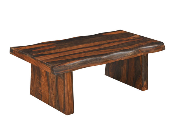 Homeroots 51" Dark Brown Solid Wood Coffee Table   521933
