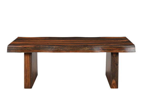 Homeroots 51" Dark Brown Solid Wood Coffee Table   521933
