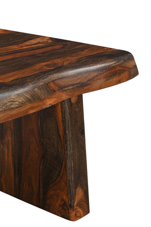 Homeroots 51" Dark Brown Solid Wood Coffee Table   521933