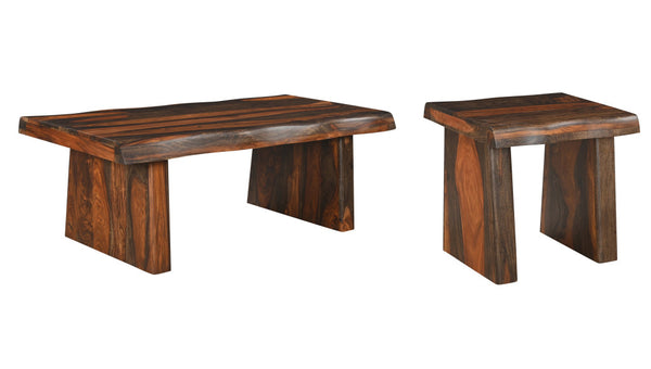 Homeroots 51" Dark Brown Solid Wood Coffee Table   521933