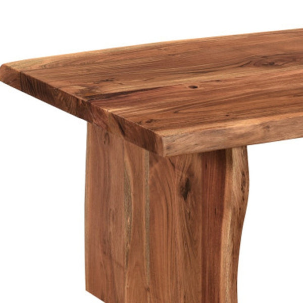 HomeRoots 51" Brown Solid Wood Sled Coffee Table - Timeless Acacia Design for Living Spaces, Versatile & Durable 521934