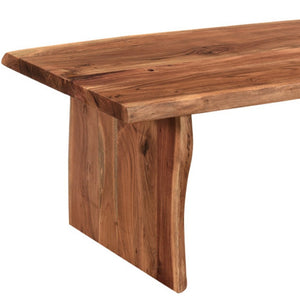HomeRoots 51" Brown Solid Wood Sled Coffee Table - Timeless Acacia Design for Living Spaces, Versatile & Durable 521934