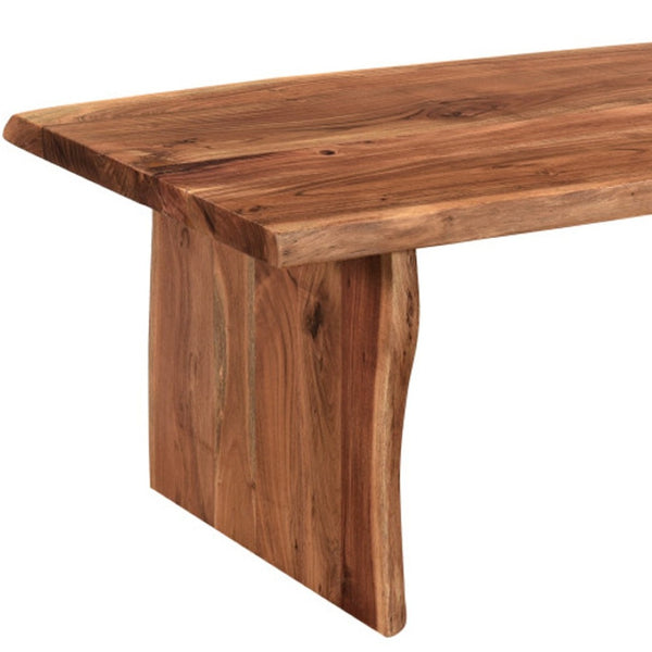 HomeRoots 51" Brown Solid Wood Sled Coffee Table - Timeless Acacia Design for Living Spaces, Versatile & Durable 521934