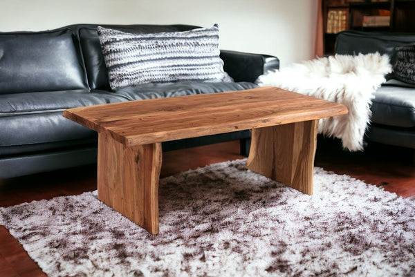 Homeroots 51" Brown Solid Wood Coffee Table   521934