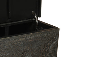 Homeroots 49" Black Solid Wood Distressed Lift Top Coffee Table   521936