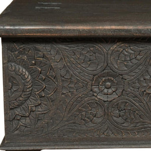HomeRoots 49" Distressed Black Solid Wood Lift-Top Coffee Table: Rustic Charm Meets Functional Style & Storage 521936
