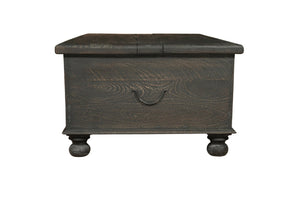 HomeRoots 49" Distressed Black Solid Wood Lift-Top Coffee Table: Rustic Charm Meets Functional Style & Storage 521936