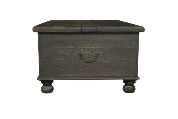 Homeroots 49" Black Solid Wood Distressed Lift Top Coffee Table   521936