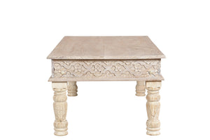 Homeroots 51" White Solid Wood Distressed Coffee Table   521937
