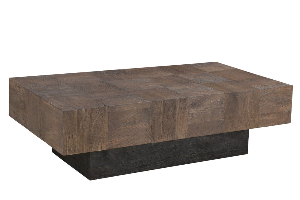 Homeroots 59" Dark Brown And Black Solid Wood Coffee Table   521941