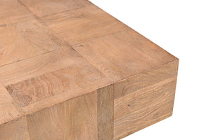 Homeroots 59" Brown And Black Solid Wood Coffee Table   521942