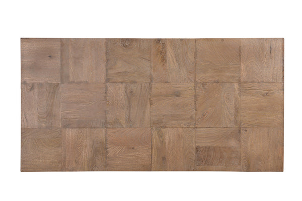 Homeroots 59" Brown And Black Solid Wood Coffee Table   521942